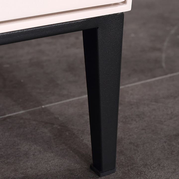Baked-Enamel Bedside Table - Hassle-Free Access Nightstand 2-Drawer For Bedroom