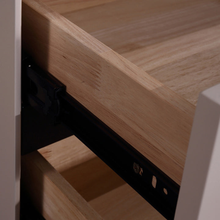 Baked-Enamel Bedside Table - Hassle-Free Access Nightstand 2-Drawer For Bedroom