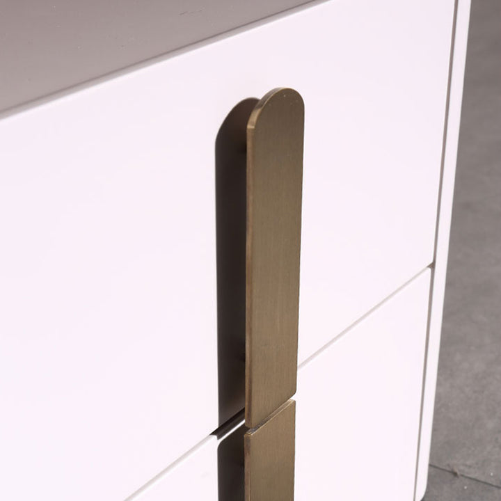 E1-Class Dual-Material Nightstand - Luxury Design &amp; Practical Function Bedside Table 2-Drawer For Bedroom