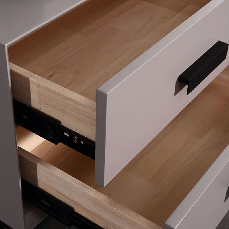 Eco-Friendly Nightstand - Scandinavian Aesthetic Iron-Leg Bedside Table 2-Drawer For Bedroom