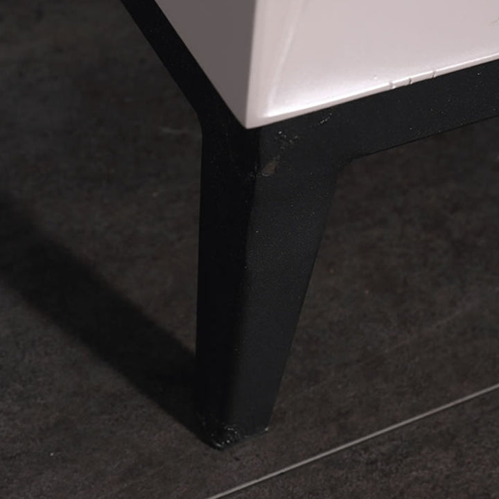 Eco-Friendly Nightstand - Scandinavian Aesthetic Iron-Leg Bedside Table 2-Drawer For Bedroom