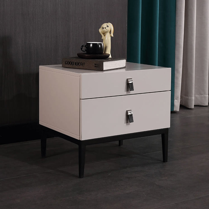 Compact Scandinavian Nightstand - Durable Eco-Friendly Material Bedside Table 2-Drawer For Bedroom