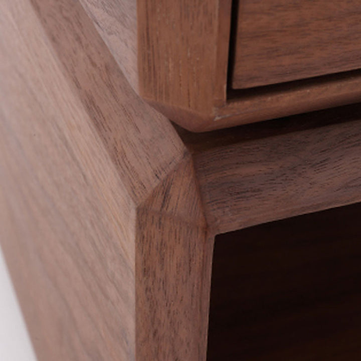 Retro Rotatable Wood Nightstand - Rotatable Top &amp; Classified Storage Layout Bedside Table 1-Drawer For Bedroom