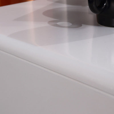 Modern Minimalist Carbon Steel Frame Nightstand - Lacquered Veneered Plywood 2-Drawers Bedside Table For Bedroom