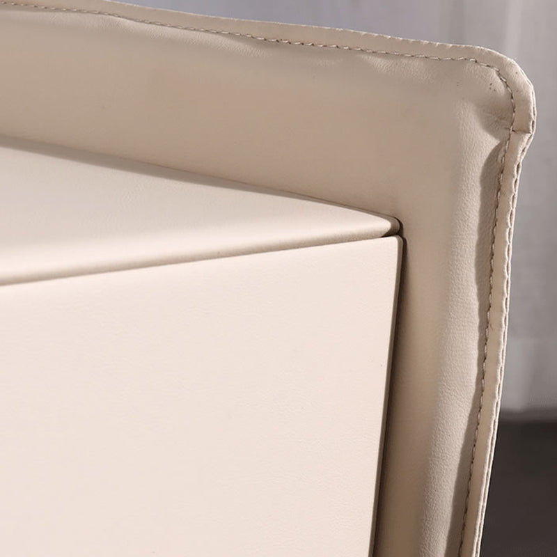 Modern Minimalist Veneered Plywood Nightstand - Matte Black Frame 1-Drawer Bedside Table For Bedroom