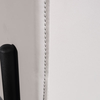 Modern Minimalist Veneered Plywood Nightstand - Matte Black Frame 1-Drawer Bedside Table For Bedroom