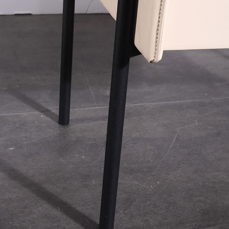 Modern Minimalist Veneered Plywood Nightstand - Matte Black Frame 1-Drawer Bedside Table For Bedroom