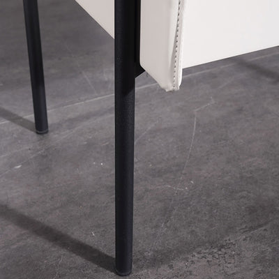 Modern Minimalist Veneered Plywood Nightstand - Matte Black Frame 1-Drawer Bedside Table For Bedroom