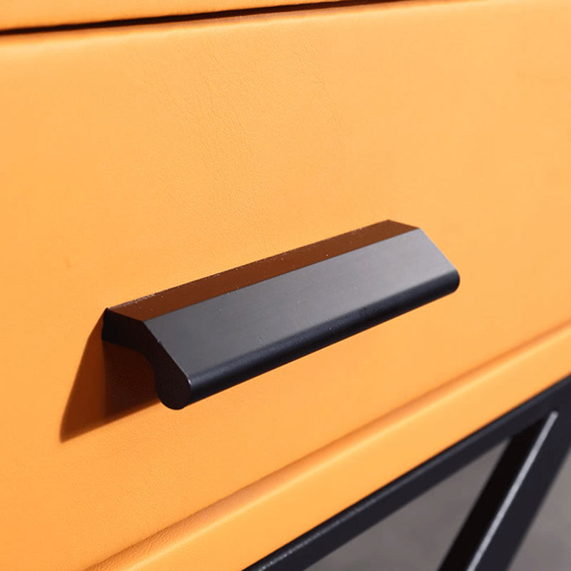 Contemporary Industrial X-Shaped Bedside Table - Veneered Plywood 1-Drawer Nightstand For Bedroom