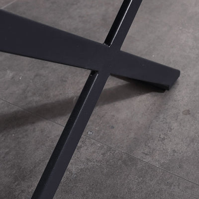 Contemporary Industrial X-Shaped Bedside Table - Veneered Plywood 1-Drawer Nightstand For Bedroom