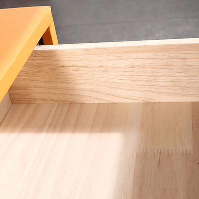 Contemporary Industrial X-Shaped Bedside Table - Veneered Plywood 1-Drawer Nightstand For Bedroom