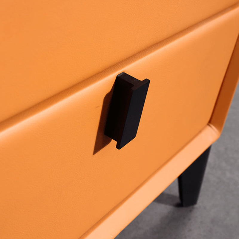 Contemporary Wireless Charger & LED Sensor Light Nightstand - Sintered Stone Top 2-Drawer For Bedroom