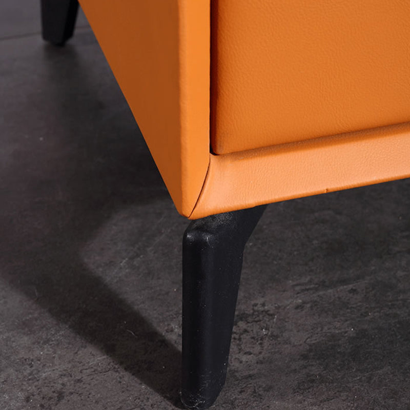 Contemporary Wireless Charger & LED Sensor Light Nightstand - Sintered Stone Top 2-Drawer For Bedroom