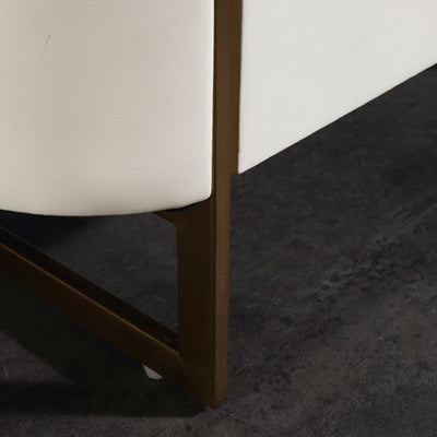 Modern Luxury Gold Titanium Faux Leather Nightstand - Soft-Touch Bedside Table For Bedroom