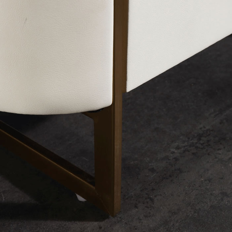 Modern Luxury Gold Titanium Faux Leather Nightstand - Soft-Touch Bedside Table For Bedroom