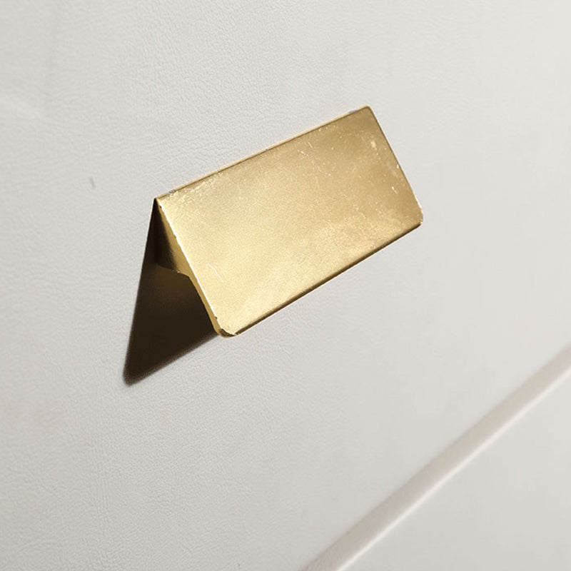 Modern Luxury Gold Titanium Faux Leather Nightstand - Soft-Touch Bedside Table For Bedroom