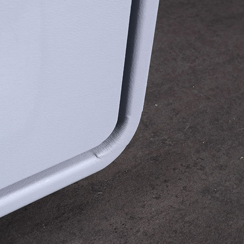 Moderna mesita de noche minimalista de cuero sintético - Mesa de noche cuadrada con 2 cajones para dormitorio 