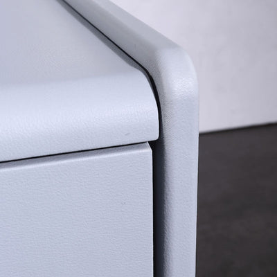 Modern Minimalist Faux Leather Nightstand - Square 2 Drawer Bedside Table For Bedroom