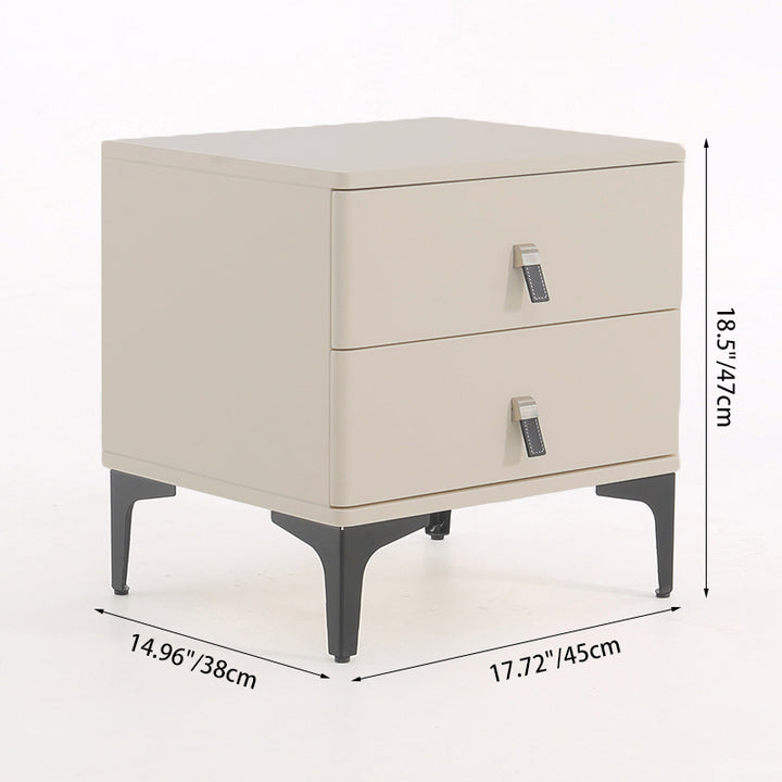 Table de chevet moderne minimaliste élégante à 2 tiroirs - Table de nuit aux bords arrondis et doux pour chambre à coucher 