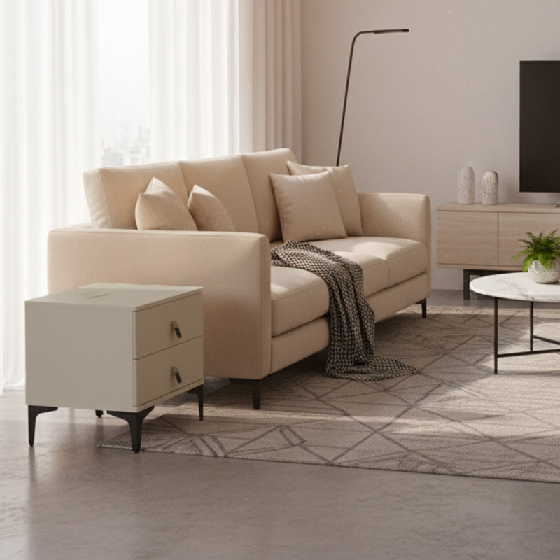 Moderner minimalistischer eleganter Nachttisch mit 2 Schubladen - Nachttisch mit weichen abgerundeten Kanten für das Schlafzimmer 