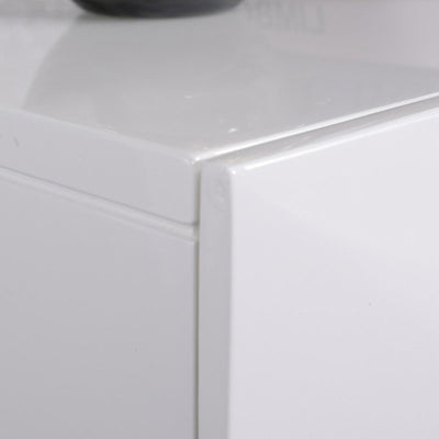 Modern Minimalist High-Gloss Veneer 2 Drawers Nightstand - Diamond Texture Bedside Table For Bedroom