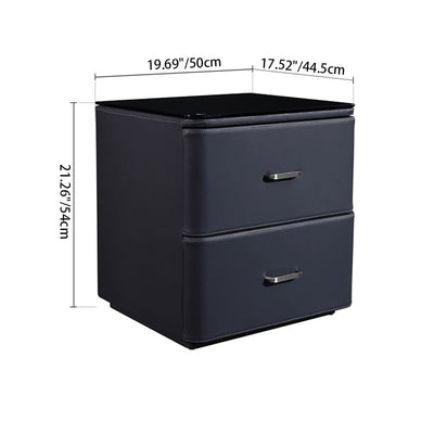 Traditional French Classic 2 Drawers Nightstand - Rounded Corners Bedside Table For Bedroom