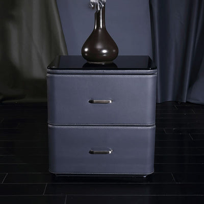 Traditional French Classic 2 Drawers Nightstand - Rounded Corners Bedside Table For Bedroom