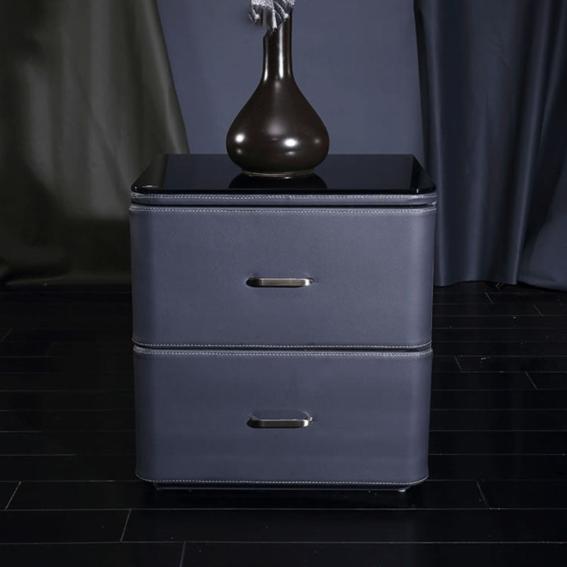 Traditional French Classic 2 Drawers Nightstand - Rounded Corners Bedside Table For Bedroom