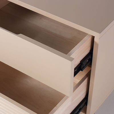 Modern Minimalist Polished Metal Legs Bedside Table - Ribbed 2 Drawer Nightstand For Bedroom