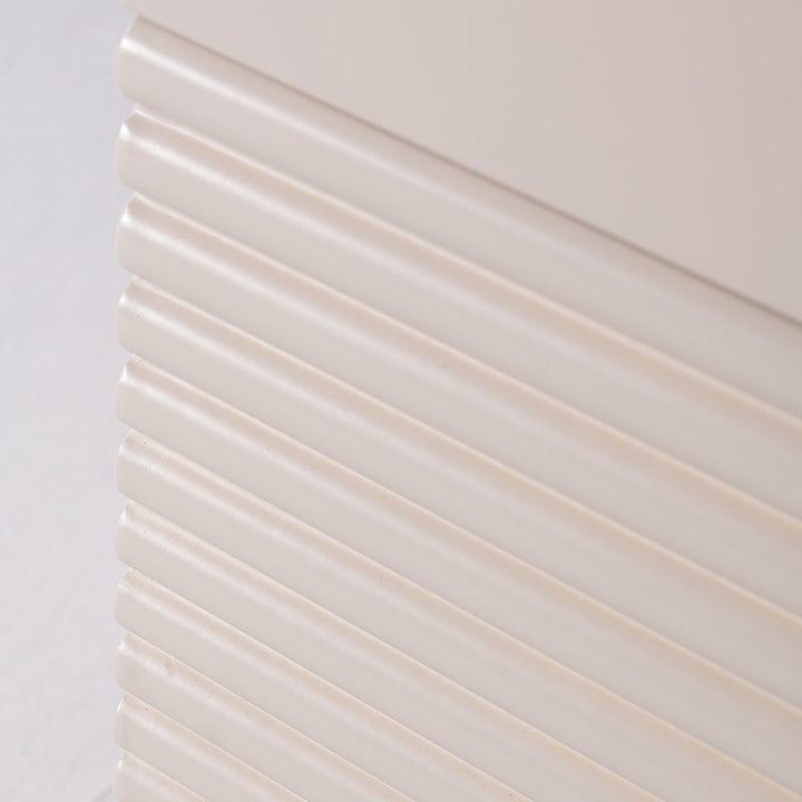 Modern Minimalist Polished Metal Legs Bedside Table - Ribbed 2 Drawer Nightstand For Bedroom