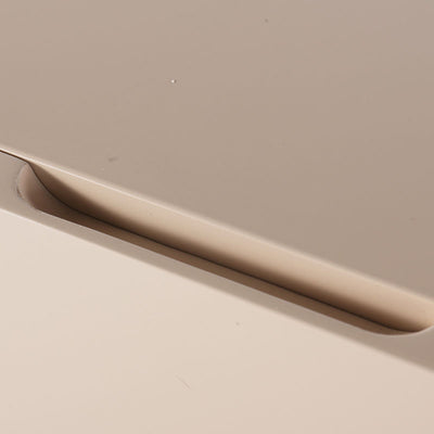 Modern Minimalist Polished Metal Legs Bedside Table - Ribbed 2 Drawer Nightstand For Bedroom