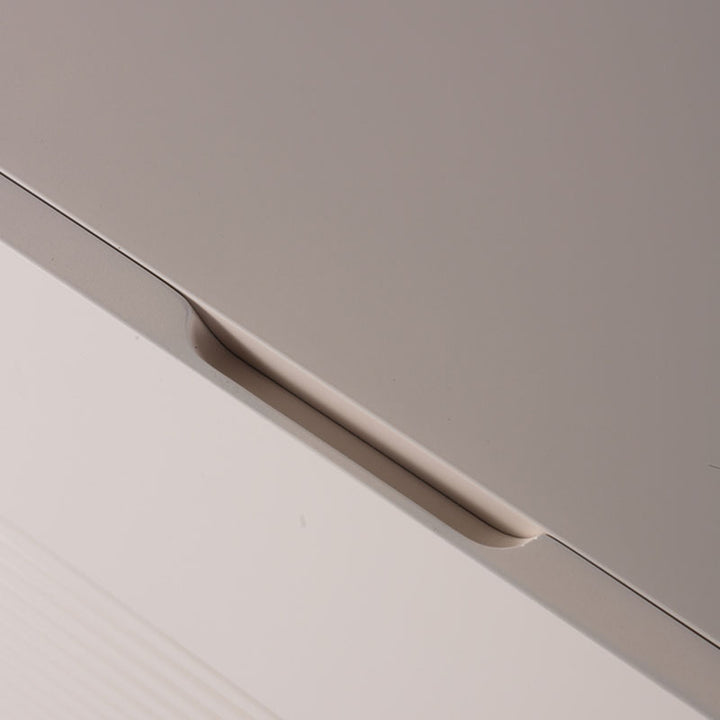 Modern Minimalist Polished Metal Legs Bedside Table - Ribbed 2 Drawer Nightstand For Bedroom