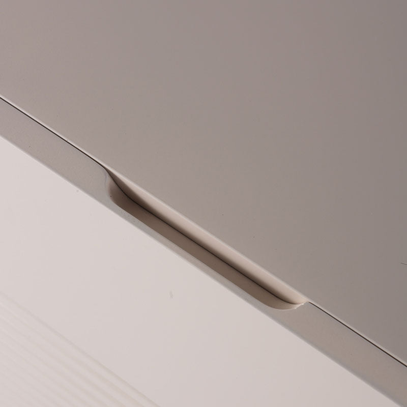 Modern Minimalist Polished Metal Legs Bedside Table - Ribbed 2 Drawer Nightstand For Bedroom