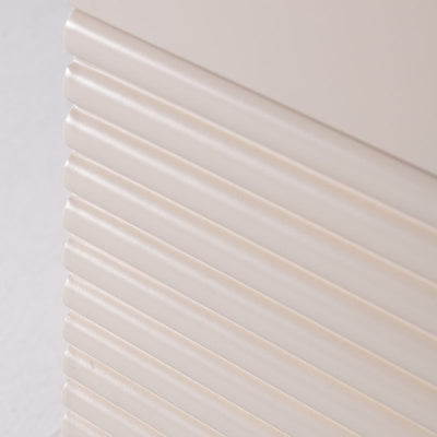 Modern Minimalist Polished Metal Legs Bedside Table - Ribbed 2 Drawer Nightstand For Bedroom