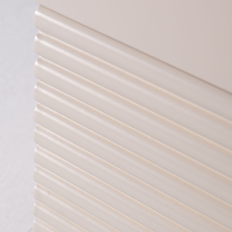 Modern Minimalist Polished Metal Legs Bedside Table - Ribbed 2 Drawer Nightstand For Bedroom