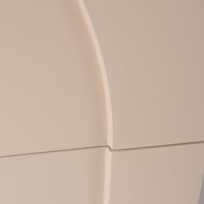 Contemporary Creative 2 Drawers Nightstand - Curved Front Stainless Steel Ball Legs Bedside Table For Bedroom