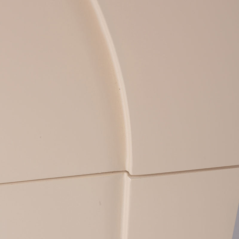 Contemporary Creative 2 Drawers Nightstand - Curved Front Stainless Steel Ball Legs Bedside Table For Bedroom