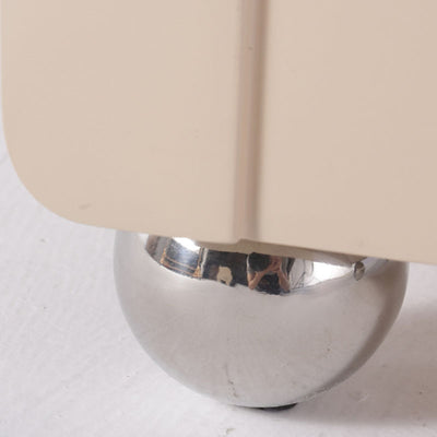 Contemporary Creative 2 Drawers Nightstand - Curved Front Stainless Steel Ball Legs Bedside Table For Bedroom