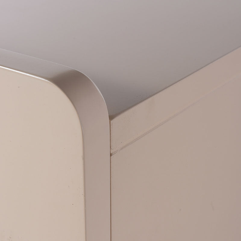 Contemporary Creative 2 Drawers Nightstand - Curved Front Stainless Steel Ball Legs Bedside Table For Bedroom