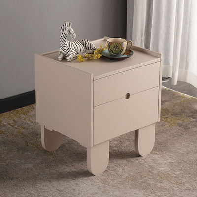 Contemporary Creative Semi-Circular Bedside Cabinet - Artistic 2 Drawers Nightstand For Bedroom