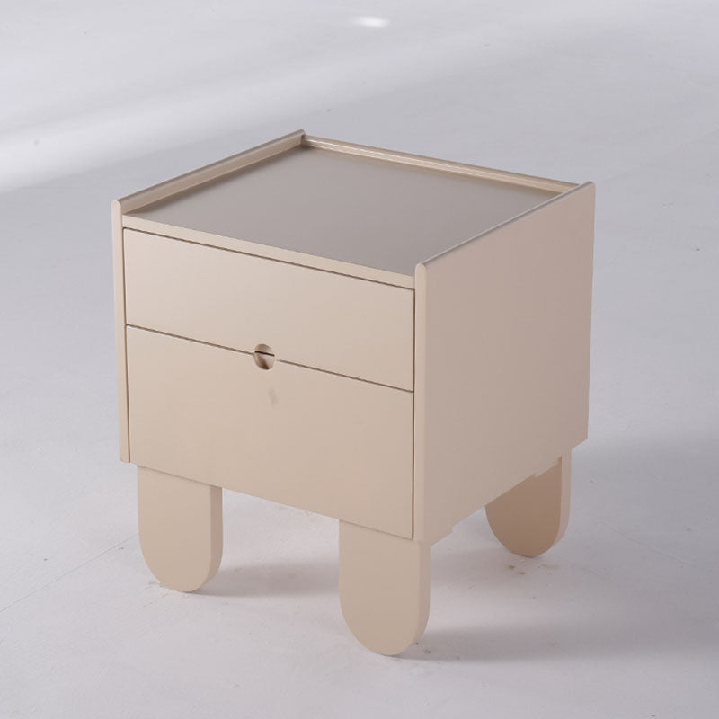 Contemporary Creative Semi-Circular Bedside Cabinet - Artistic 2 Drawers Nightstand For Bedroom