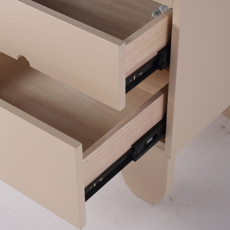 Contemporary Creative Semi-Circular Bedside Cabinet - Artistic 2 Drawers Nightstand For Bedroom