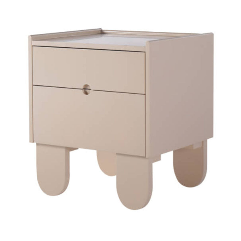 Contemporary Creative Semi-Circular Bedside Cabinet - Artistic 2 Drawers Nightstand For Bedroom