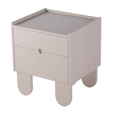 Contemporary Creative Semi-Circular Bedside Cabinet - Artistic 2 Drawers Nightstand For Bedroom