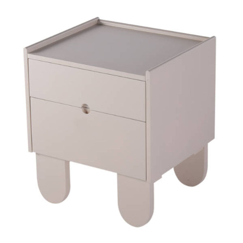 Contemporary Creative Semi-Circular Bedside Cabinet - Artistic 2 Drawers Nightstand For Bedroom