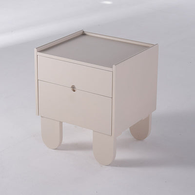 Contemporary Creative Semi-Circular Bedside Cabinet - Artistic 2 Drawers Nightstand For Bedroom