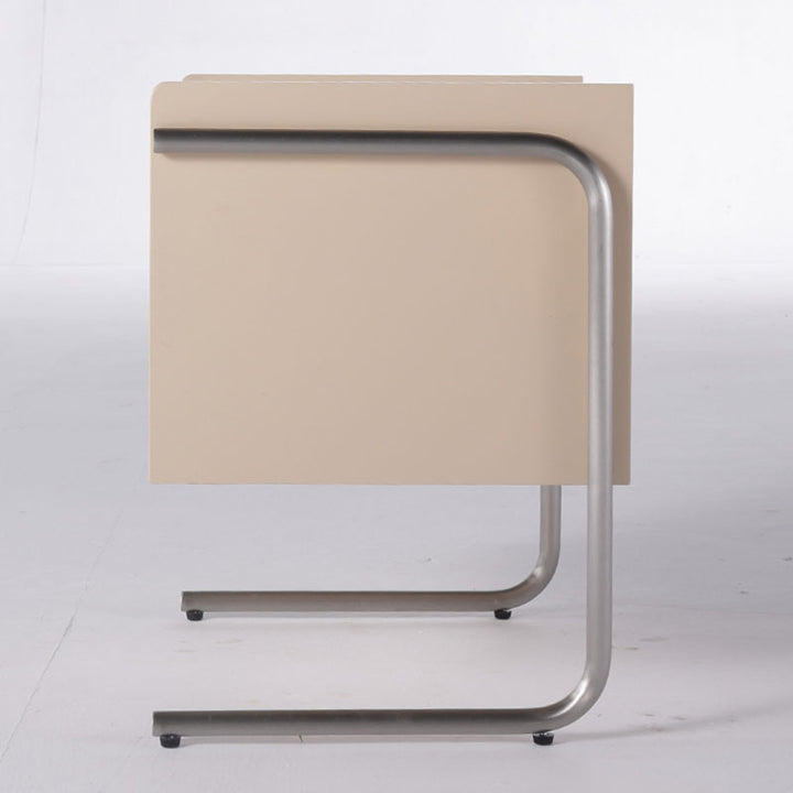Contemporary Industrial Stainless Steel Bedside Table - 1 Drawer Open Shelf Nightstand For Bedroom