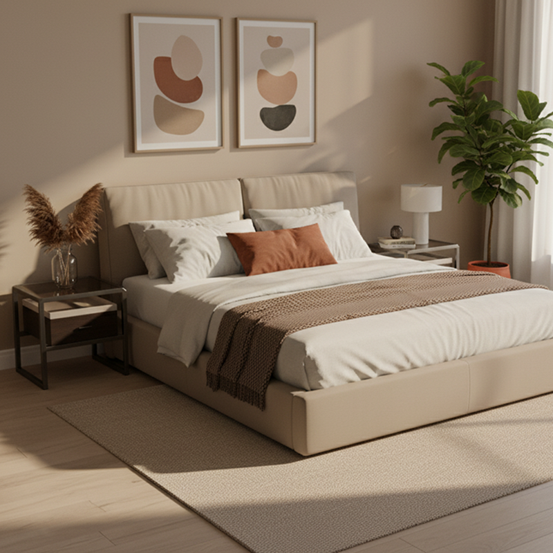 Contemporary Creative Square Stainless Steel Frame Bedside Table - 1 Drawer Nightstand For Bedroom