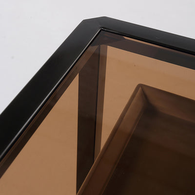 Contemporary Creative Square Stainless Steel Frame Bedside Table - 1 Drawer Nightstand For Bedroom