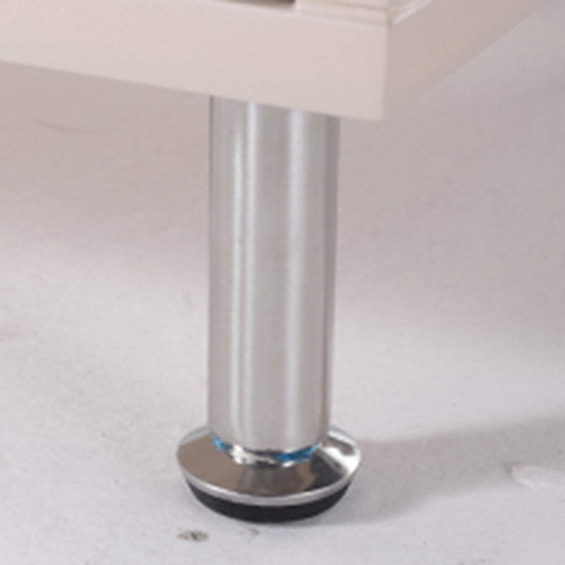 Contemporary Scandinavian Ribbed Glass Door Bedside Table - Semi-Transparent Nightstand For Bedroom